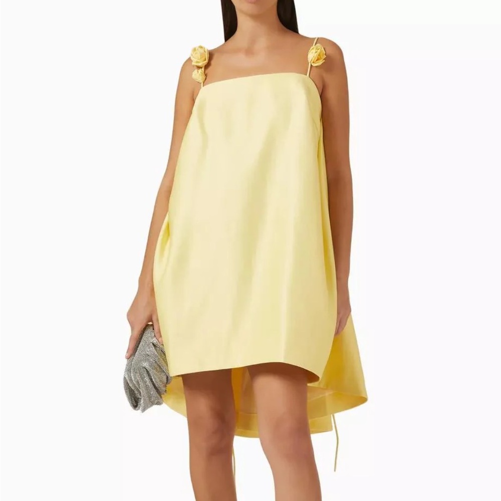 Fiona Yellow Rose Floral mini Dress